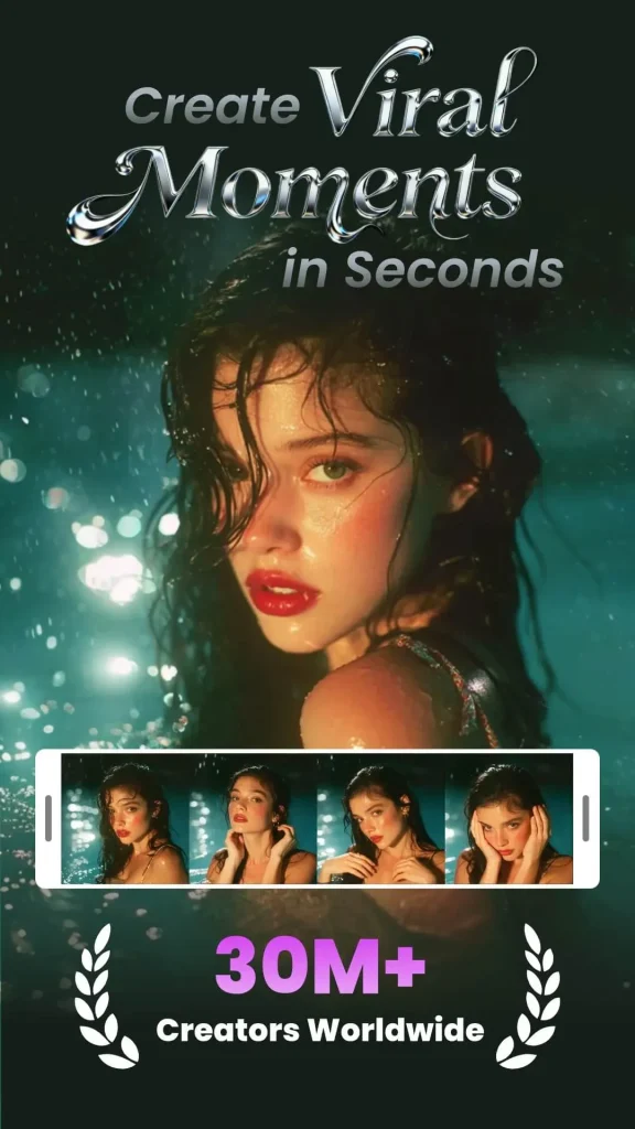 Clipfly AI video generator creating viral moments with cinematic video effects